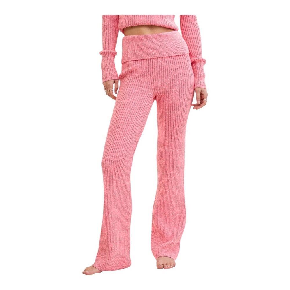 Aerie Late Night Foldover Pants Women Pink Small